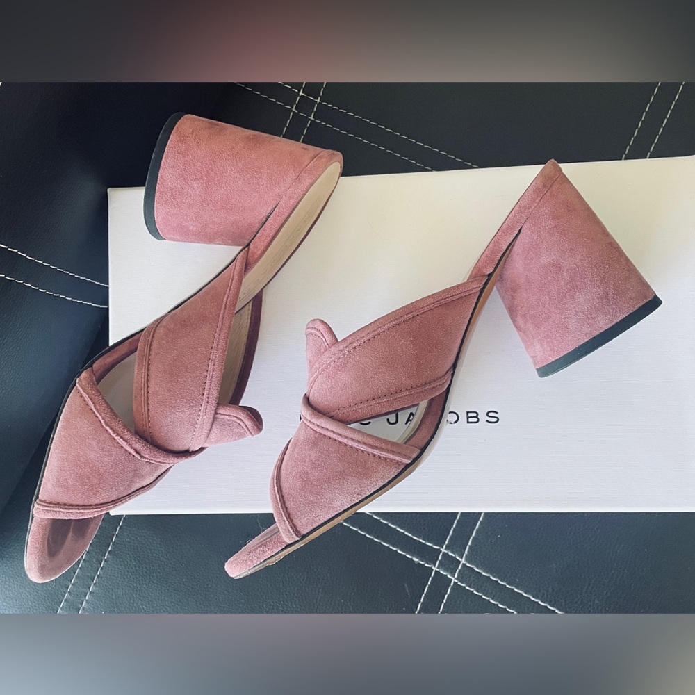 Marc Jacobs Aurora Suede Dusty Pink sandals size 7 (37) - Picture 10 of 12